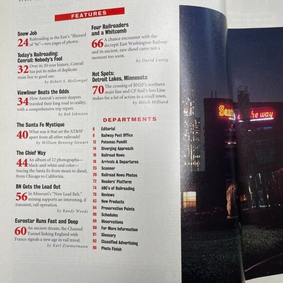 Trains Magazine of Railroading April 1996 Vol 56 No 4 Santa Fe Mystique u - Picture 4 of 10